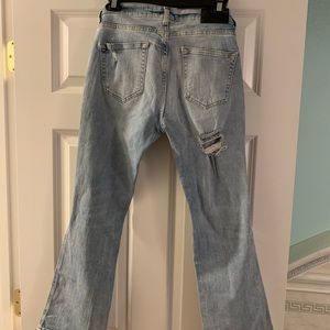 Cropped flare Zara light wash jeans